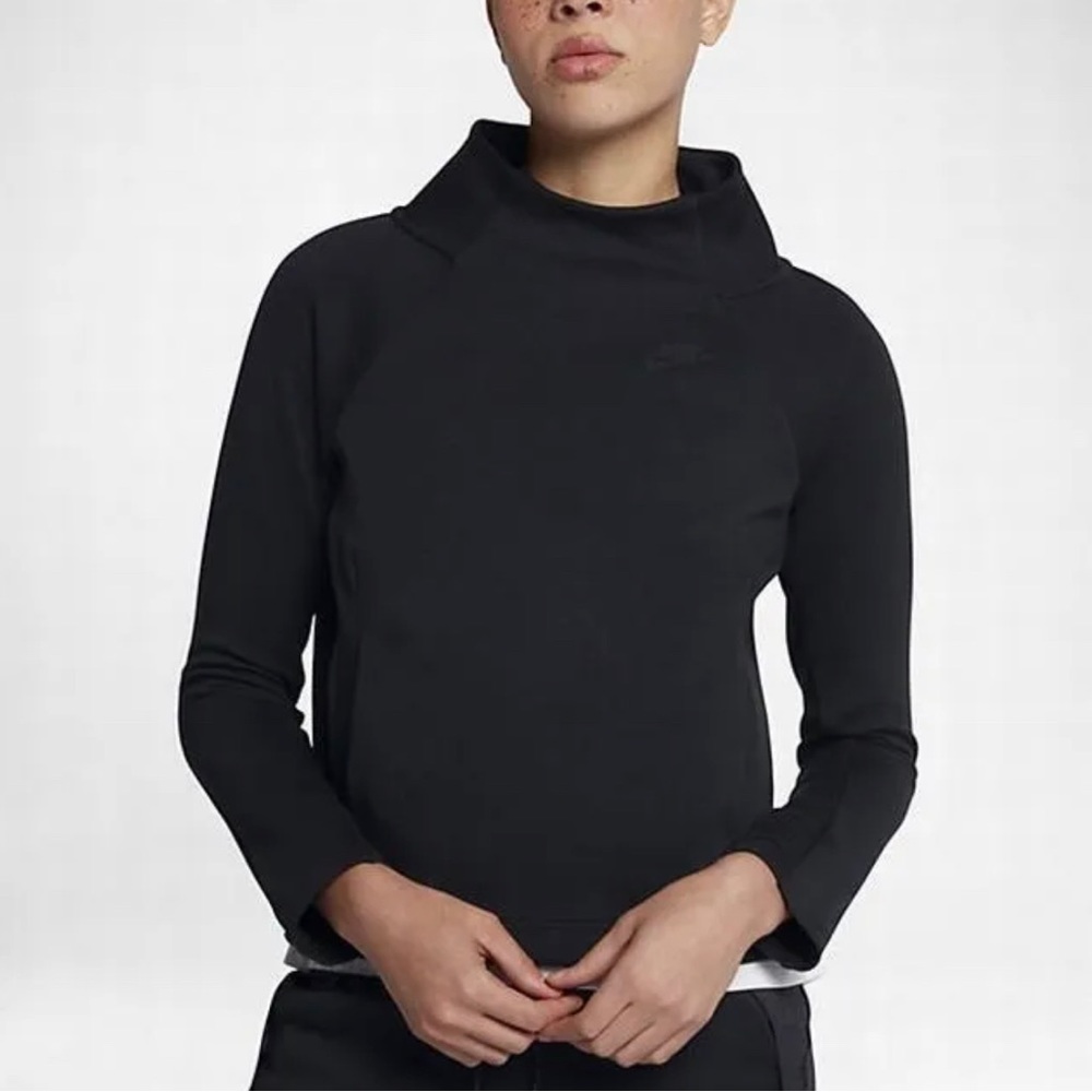 NWT Nike Womens Tech Pack‎ Fleece Mock Neck Top Black Medium